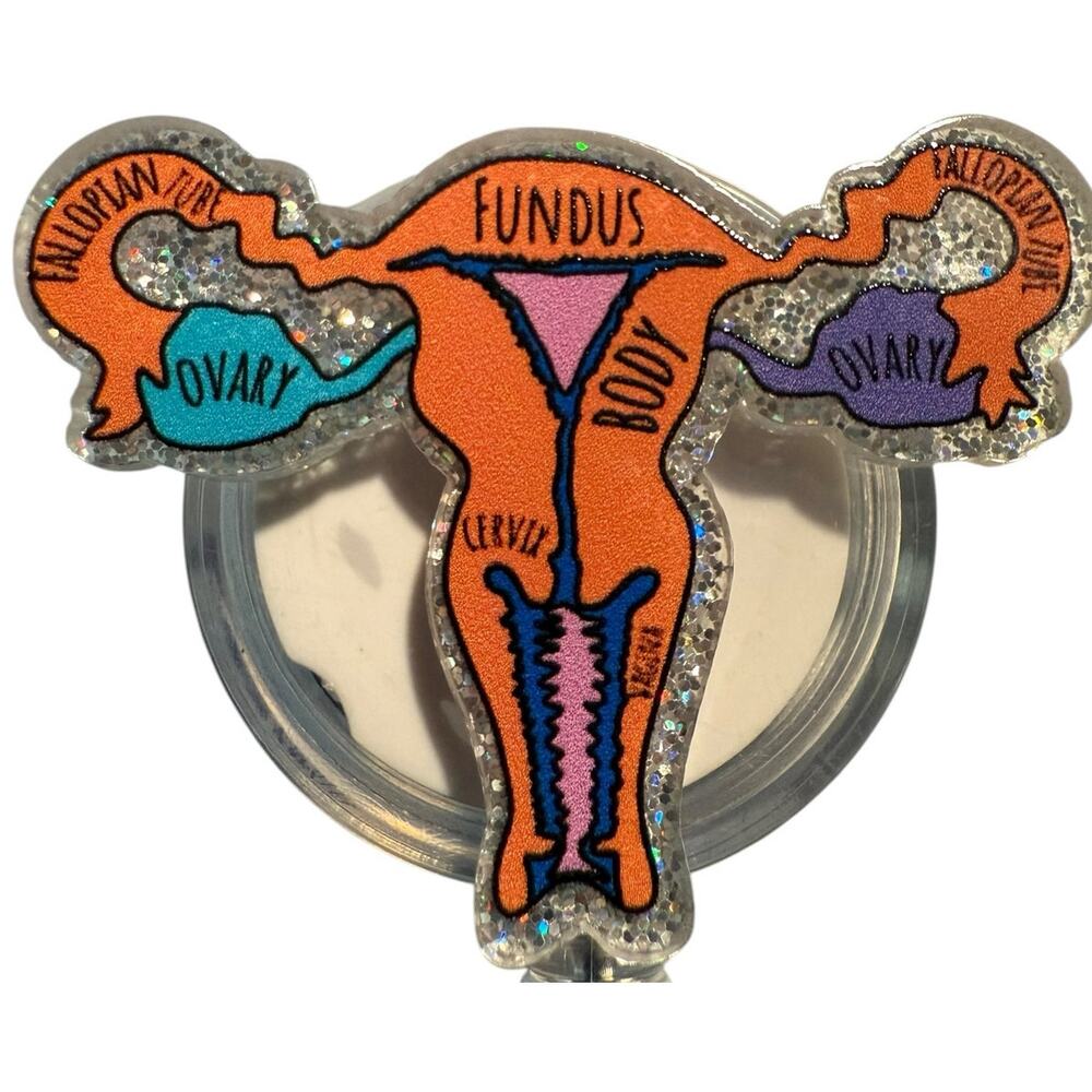 Anatomical OBGYN Retractable ID Badge Reel, Gynecologist, Surgeon, Nurse, NWT